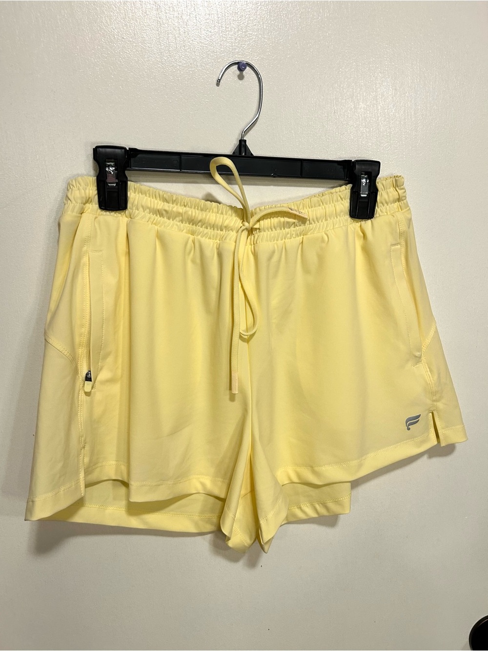 Fabletics Pale Yellow Athletic Drawstring Shorts